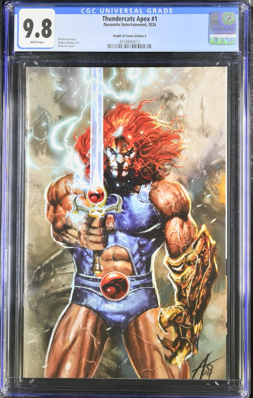 THUNDERCATS APEX #1 - RUDY AO VIRGIN VARIANT EXCLUSIVE COVER A Lion-O CGC 9.8