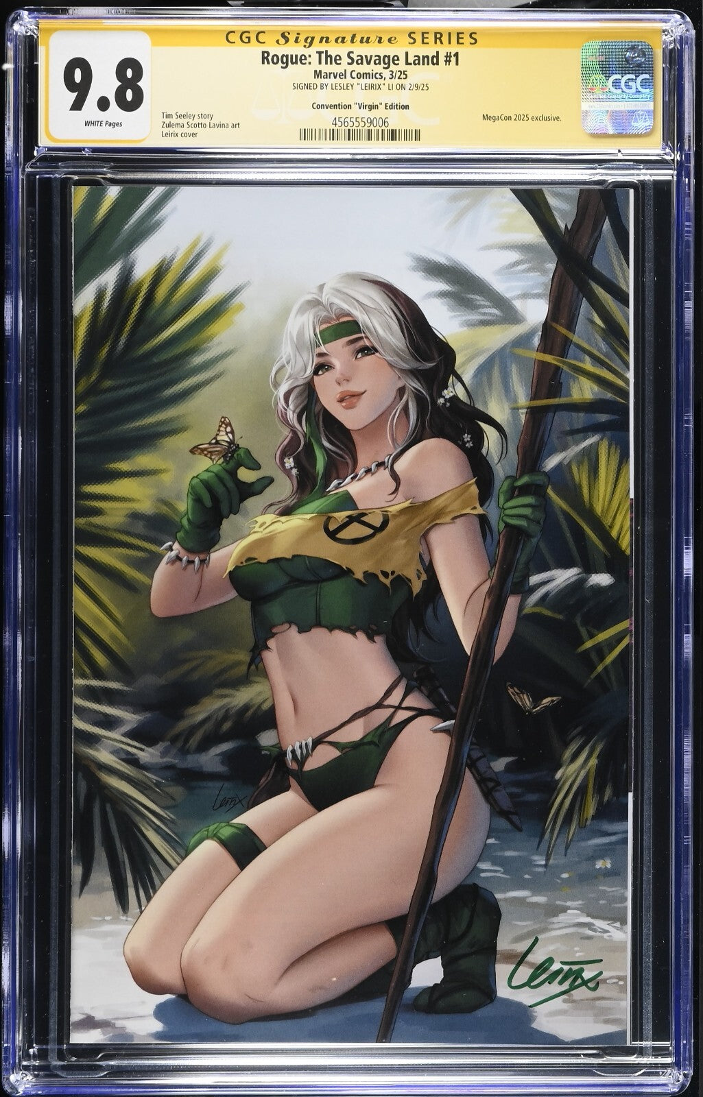 ROGUE THE SAVAGE LAND #1 - LEIRIX LI VIRGIN VARIANT MEGACON 2025 SIGNED CGC 9.8