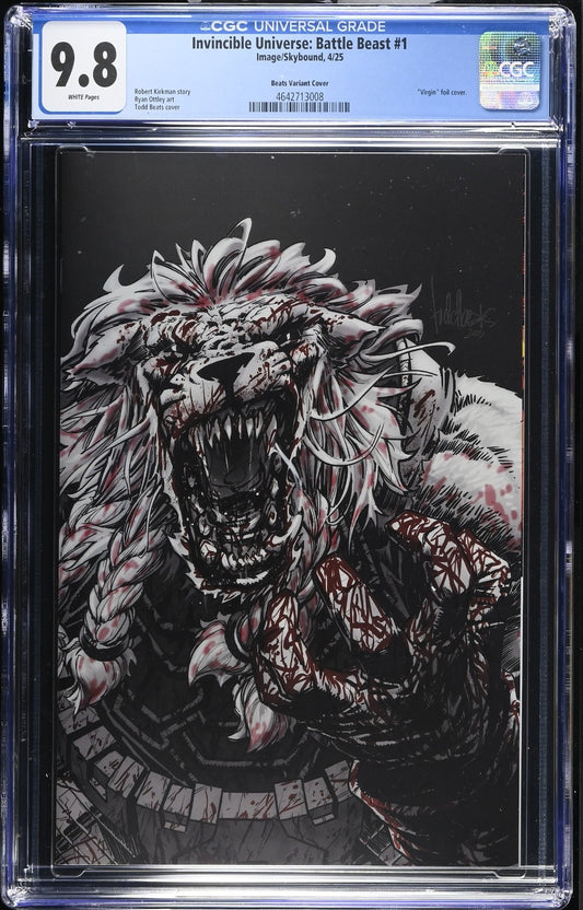 INVINCIBLE UNIVERSE BATTLE BEAST #1 - TODD BEATS FOIL VIRGIN VARIANT CGC 9.8