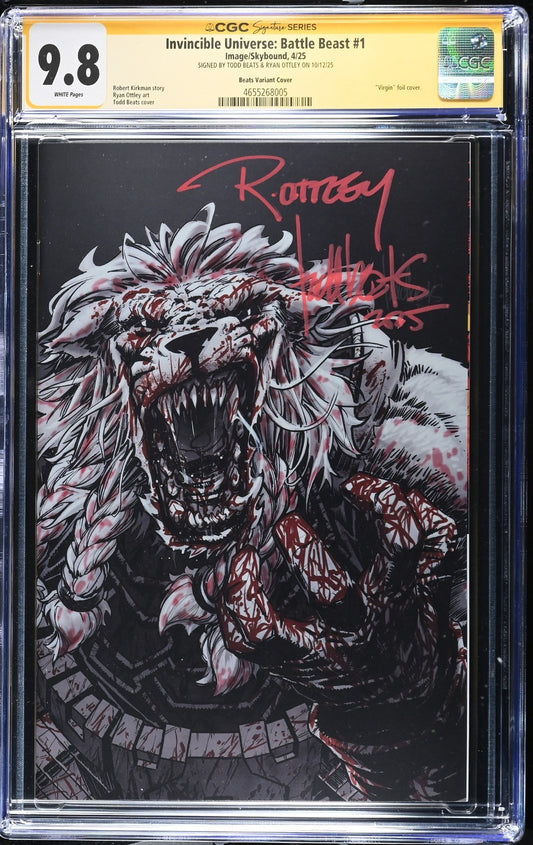 INVINCIBLE UNIVERSE BATTLE BEAST #1 - TODD BEATS & RYAN OTTLEY 2x SIGNED CGC 9.8