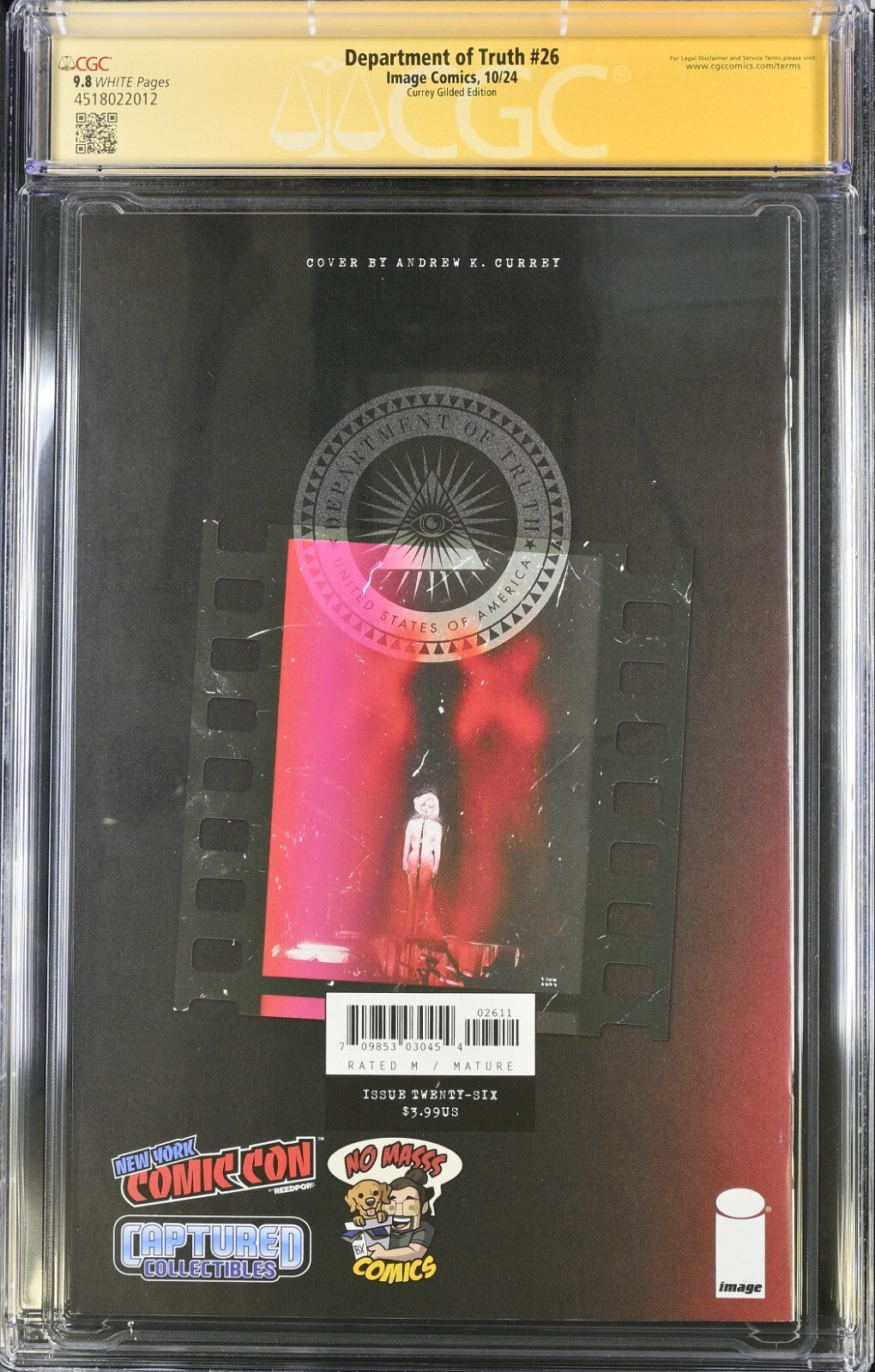 DEPARTMENT OF TRUTH #26 CURREY SIMMONDS TYNION GOLD GILDED EDITION 3XSS CGC 9.8