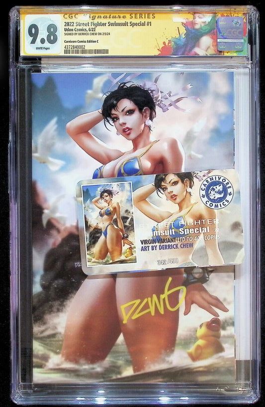 STREET FIGHTER SWIMSUIT SPECIAL 2022 #1 - CHEW VIRGIN +COA +LABEL SIGNED CGC 9.8