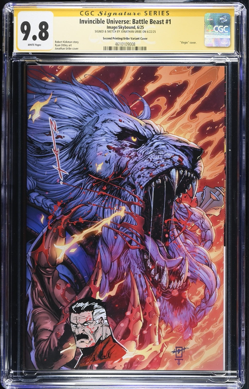 INVINCIBLE UNIVERSE BATTLE BEAST #1 - JONATHAN URIBE SKETCH SIGNED CGC 9.8
