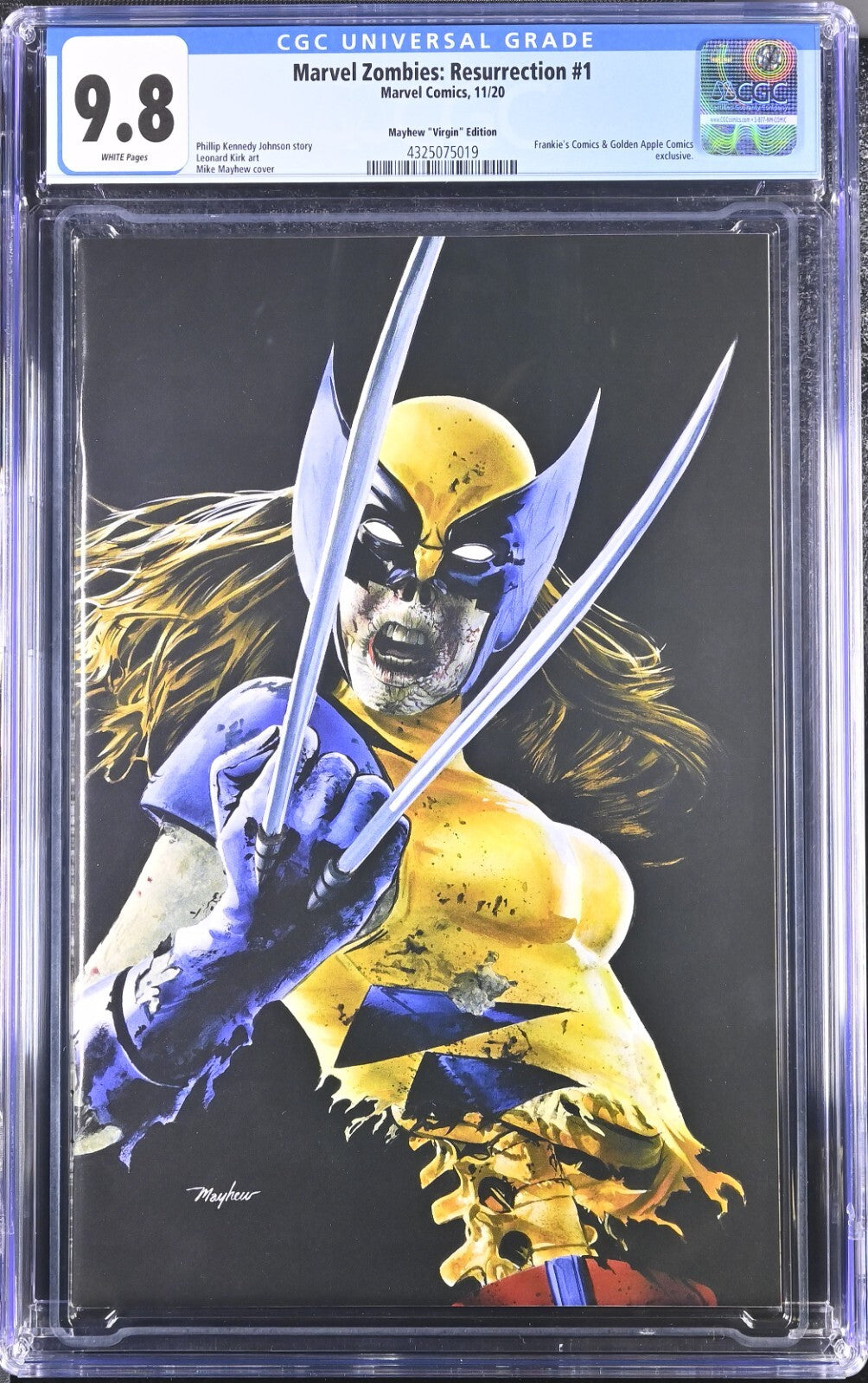 MARVEL ZOMBIES RESURRECTION #1 - MIKE MAYHEW VIRGIN VARIANT EXCLUSIVE CGC 9.8