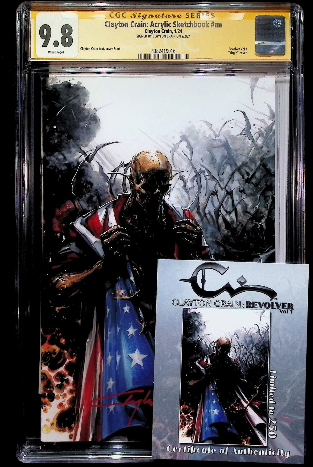 CLAYTON CRAIN : ACRYLIC SKETCHBOOK #1 - MEGACON 2024 + COA +LABEL SIGNED CGC 9.8