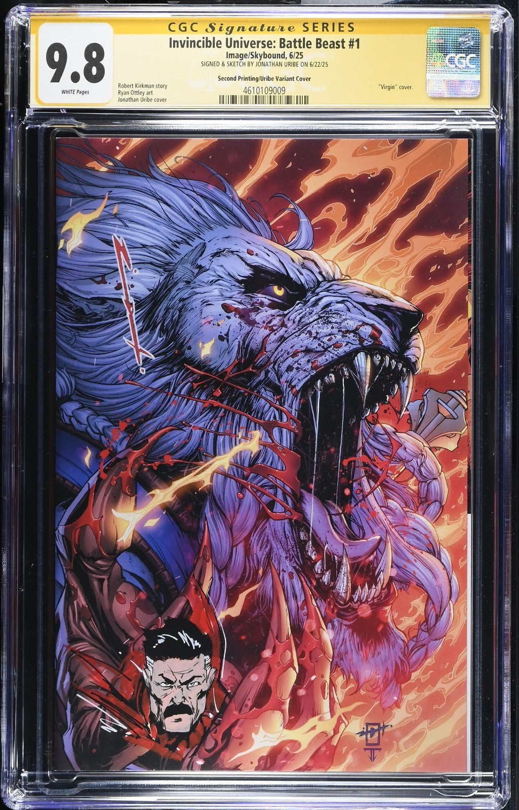 INVINCIBLE UNIVERSE BATTLE BEAST #1 - JONATHAN URIBE SKETCH SIGNED CGC 9.8