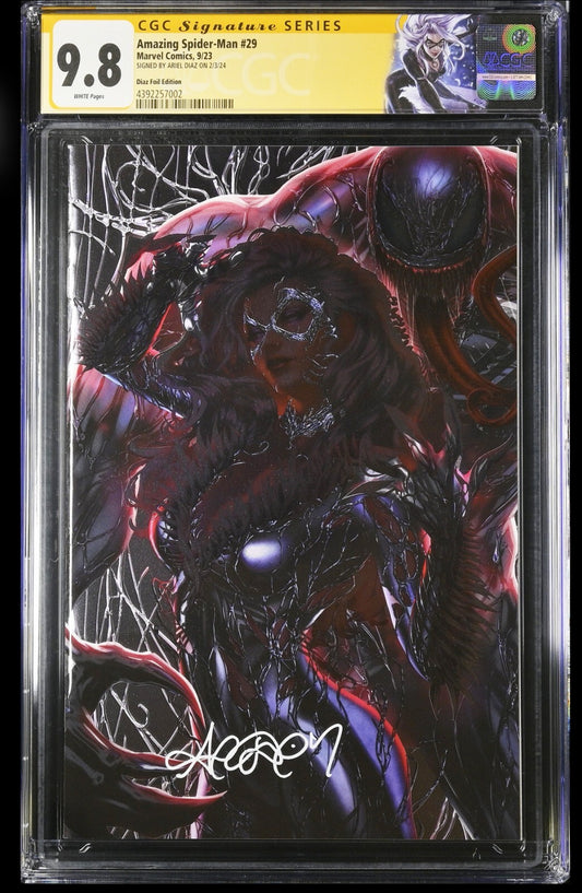 AMAZING SPIDER-MAN #29 - ARIEL DIAZ FOIL VIRGIN EDITION VARIANT SIGNED CGC 9.8