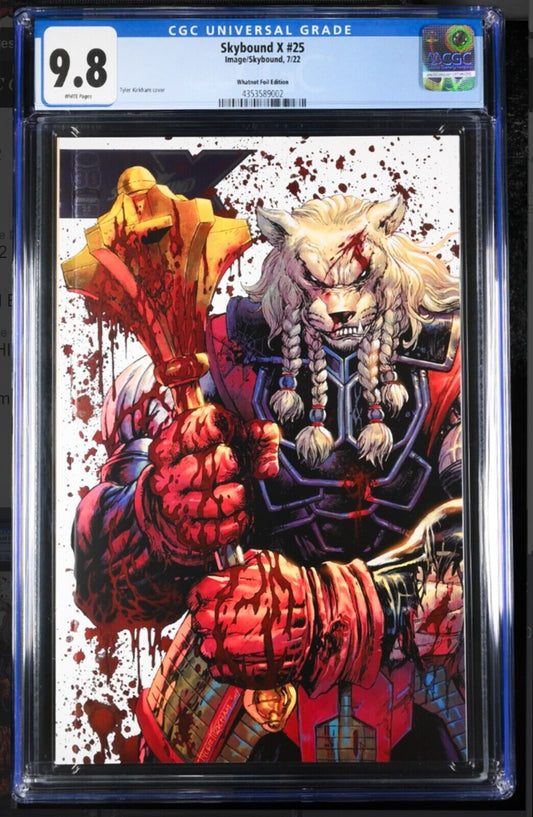 SKYBOUND X #25 - TYLER KIRKHAM FOIL VIRGIN VARIANT 🔑KEY BATTLE DMG CGC 9.8