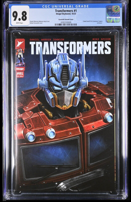 TRANSFORMERS #1 - RAFAEL GRASSETTI TRADE VARIANT 🔑KEY +COA LTD 1000 CGC 9.8
