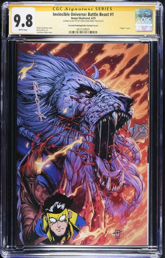 INVINCIBLE UNIVERSE BATTLE BEAST #1 - JONATHAN URIBE SKETCH SIGNED CGC 9.8