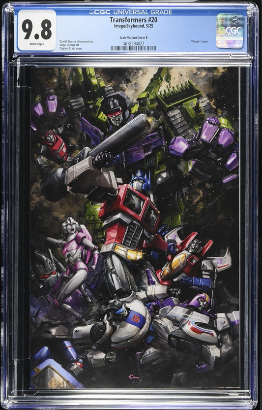 TRANSFORMERS #20 - CLAYTON CRAIN VIRGIN VARIANT EDITION B CGC 9.8
