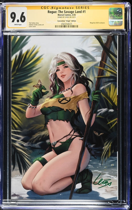 ROGUE THE SAVAGE LAND #1 - LEIRIX LI VIRGIN VARIANT MEGACON 2025 SIGNED CGC 9.6