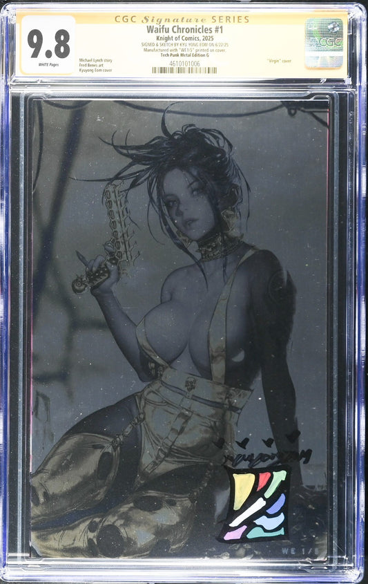 WAIFU CHRONICLES #1 - KYUYONG EOM TECH PUNK METAL G SIGNED + REMARK CGC 9.8