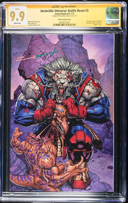 INVINCIBLE UNIVERSE BATTLE BEAST #3 - JONATHAN URIBE VIRGIN SIGNED CGC 9.9