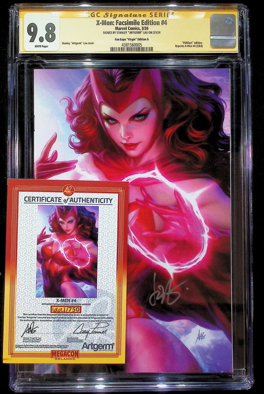 X-MEN FACSIMILE EDITION #4 - ARTGERM VIRGIN FAN EXPO EDITION A SIGNED CGC 9.8