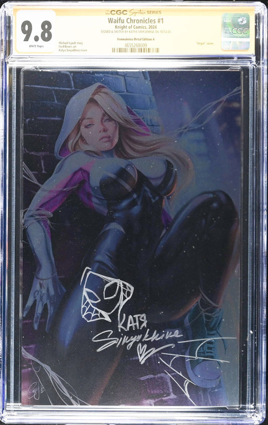 WAIFU CHRONICLES #1 KATYA SINYUKINA VENMAKIMA METAL A SIGNED +SKETCH CGC 9.8