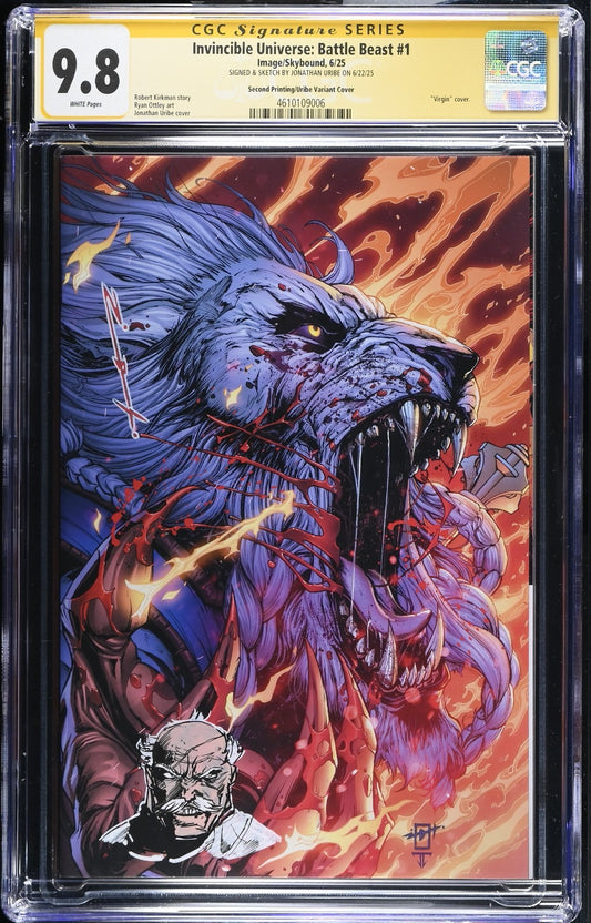 INVINCIBLE UNIVERSE BATTLE BEAST #1 - JONATHAN URIBE SKETCH SIGNED CGC 9.8