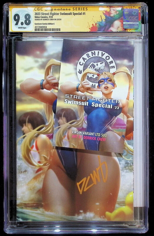STREET FIGHTER SWIMSUIT SPECIAL 2023 #1 - CHEW VIRGIN +COA +LABEL SIGNED CGC 9.8