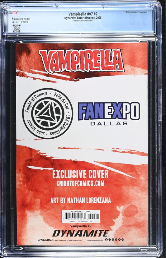 VAMPIRELLA #2 - NATHAN LORENZANA COVER A FANEXPO DALLAS EXCLUSIVE 2025 CGC 9.8