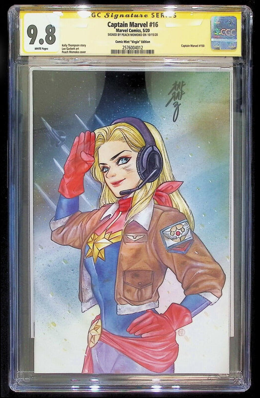 CAPTAIN MARVEL #16 - PEACH MOMOKO VIRGIN VARIANT 2020 SIGNED CGC 9.8