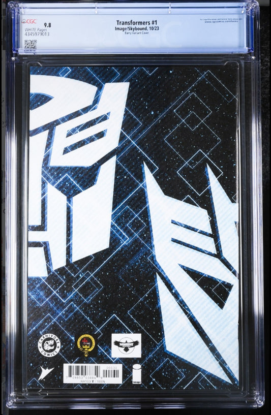 TRANSFORMERS #1 - RYAN BARRY FOIL VIRGIN VARIANT 🔑KEY +COA LTD 1000 CGC 9.8