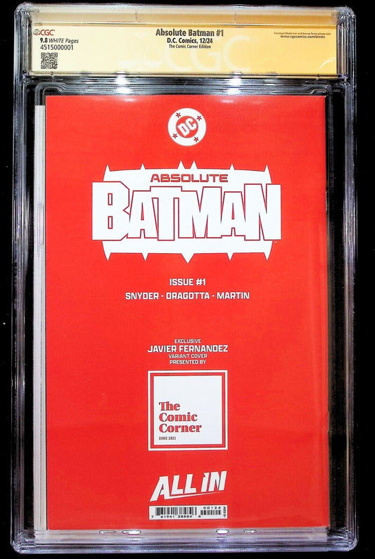ABSOLUTE BATMAN #1 - JAVIER FERNANDEZ AKIRA HOMAGE NYCC 2024 SIGNED CGC 9.8