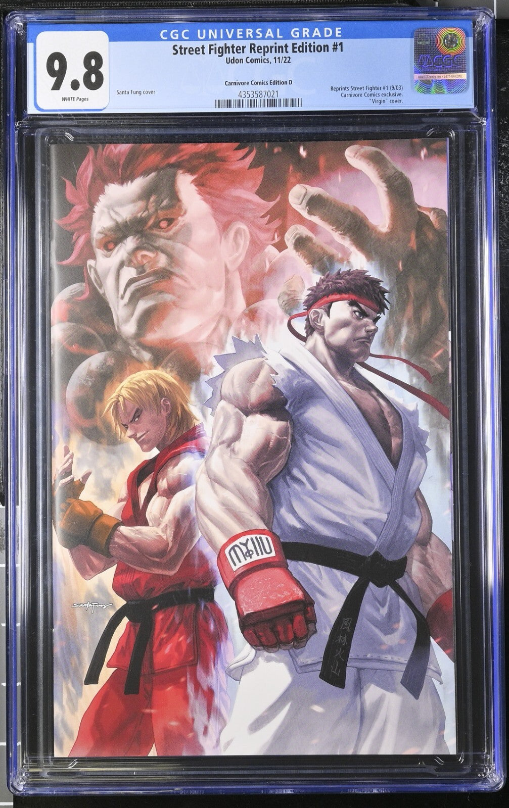 STREET FIGHTER REPRINT EDITION #1 - SANTA FUNG VIRGIN VARIANT +COA CGC 9.8