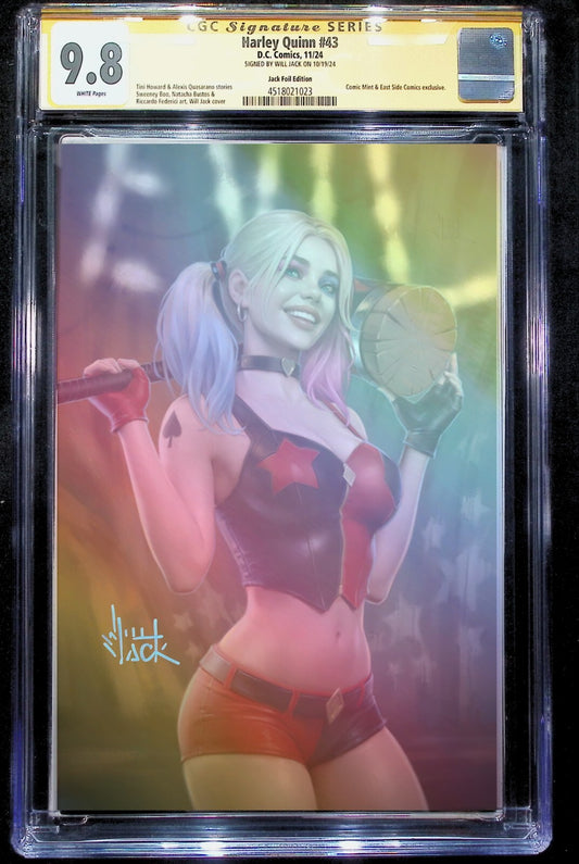 HARLEY QUINN #43 - WILL JACK NYCC 2024 EXCLUSIVE FOIL HARLEY SIGNED CGC 9.8