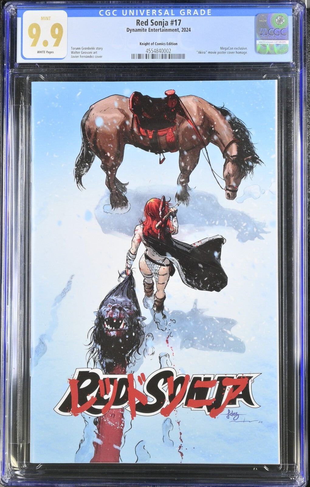 RED SONJA #17 - JAVIER FERNANDEZ MEGACON EXCLUSIVE 2025 AKIRA HOMAGE CGC 9.9