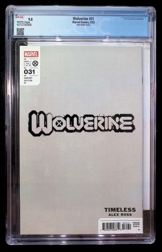WOLVERINE #31 - ALEX ROSS TIMELESS SKETCH VARIANT OF EMMA FROST CGC 9.8