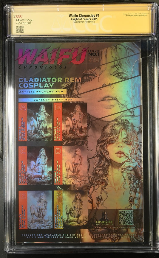 WAIFU CHRONICLES #1 - KYUYONG EOM GLADIATOR FOIL EDITION E SIGNED CGC 9.8