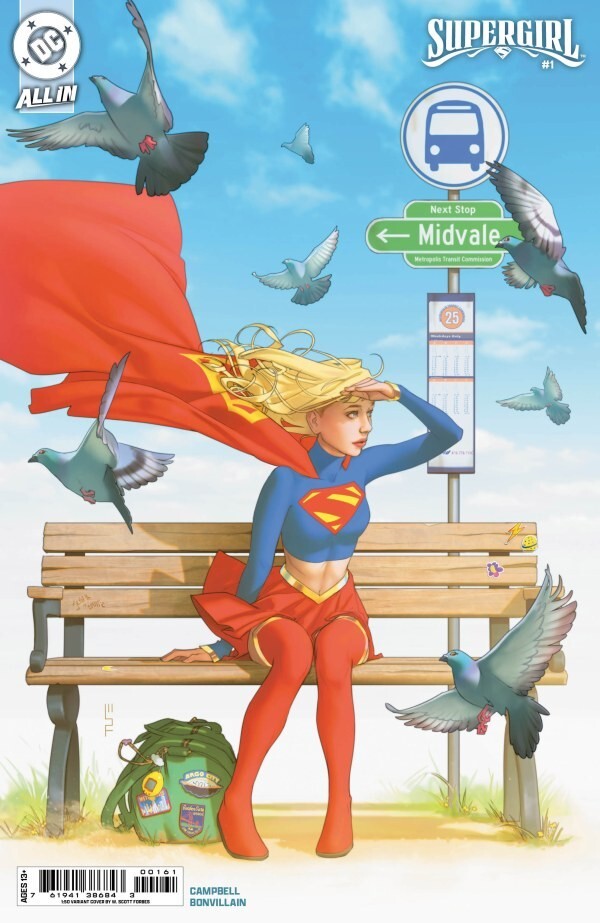 SUPERGIRL #1 - W SCOTT FORBES TRADE VARIANT COVER G RATIO 1:50 INCENTIVE NM+