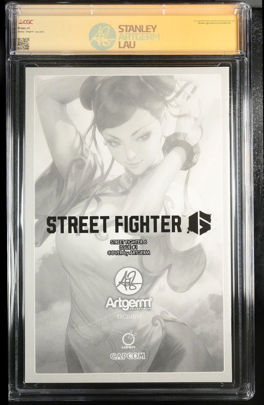 STREET FIGHTER 6 #1 - STANLEY ARTGERM LAU CHUN-LI + COA +LABEL SIGNED CGC 9.8