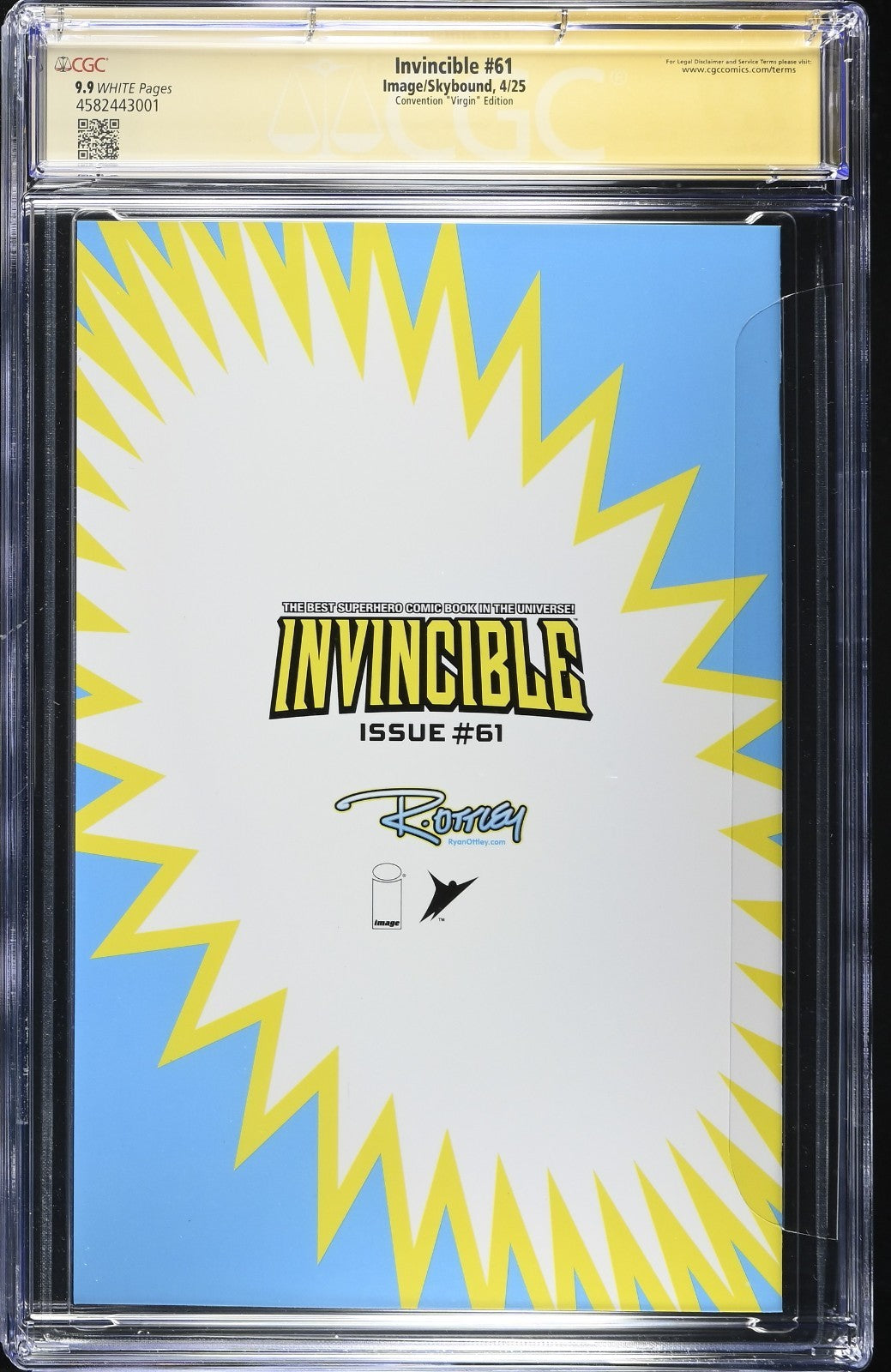INVINCIBLE #61 - RYAN OTTLEY VIRGIN VARIANT C2E2 EXCLUSIVE  SIGNED CGC 9.9