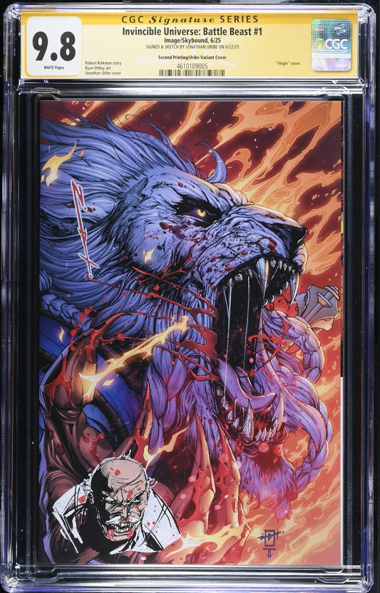 INVINCIBLE UNIVERSE BATTLE BEAST #1 - JONATHAN URIBE SKETCH SIGNED CGC 9.8