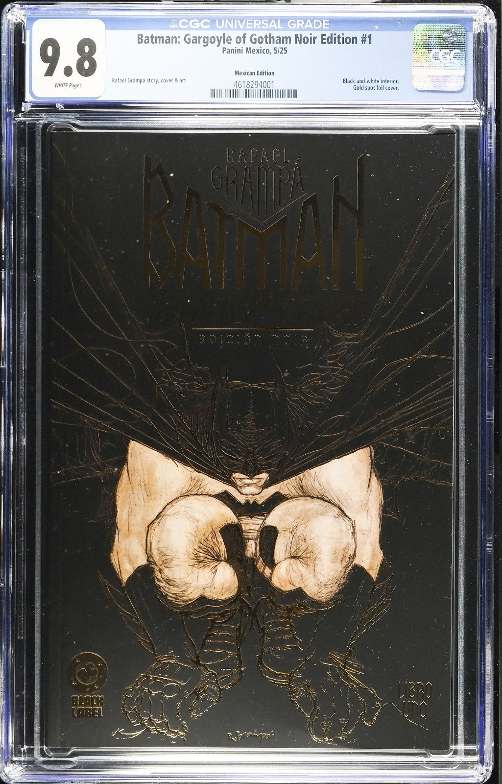 BATMAN GARGOYLE OF GOTHAM NOIR EDITION RAFAEL GRAMP GOLD MEXICAN EDITION CGC 9.8
