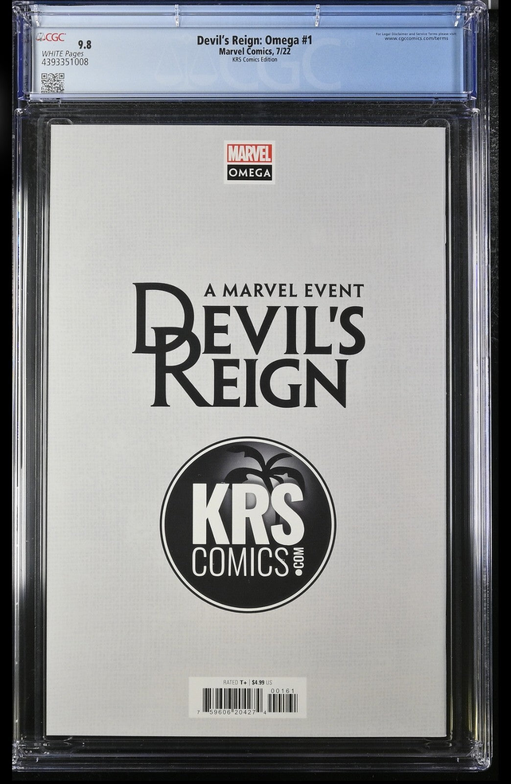DEVIL'S REIGN: OMEGA #1 -  INHYUK LEE VIRGIN VARIANT LTD 100 +COA CGC 9.8