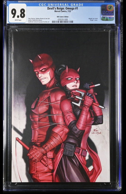 DEVIL'S REIGN: OMEGA #1 -  INHYUK LEE VIRGIN VARIANT LTD 100 +COA CGC 9.8