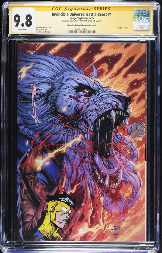 INVINCIBLE UNIVERSE BATTLE BEAST #1 - JONATHAN URIBE SKETCH SIGNED CGC 9.8