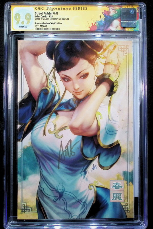 STREET FIGHTER 6 #1 - STANLEY ARTGERM LAU CHUN-LI + COA +LABEL SIGNED CGC 9.9