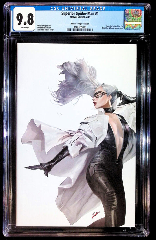 SUPERIOR SPIDER-MAN #1 - ALEXANDER LOZANO VIRGIN VARIANT BLACK CAT CGC 9.8 NM/M