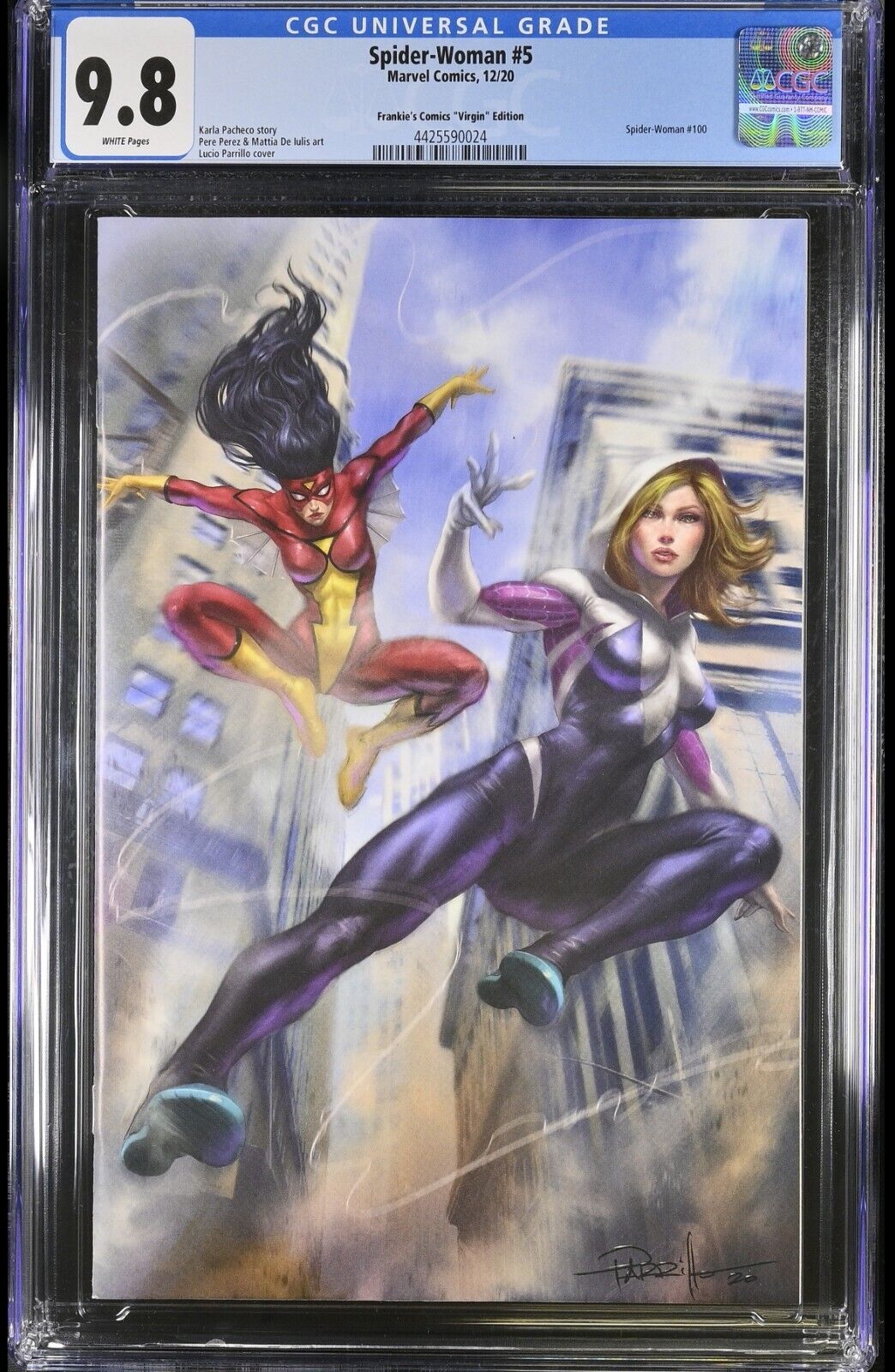 SPIDER-WOMAN #5 - LUCIO PARRILLO VIRGIN VARIANT EDITION MARVEL 2020 CGC 9.8
