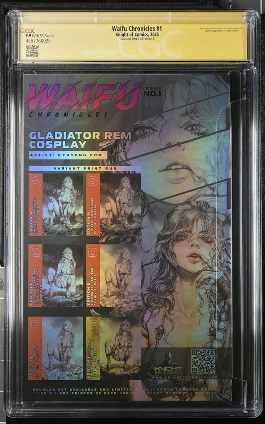 WAIFU CHRONICLES #1 KYUYONG EOM GLADIATOR FOIL  EDITION C SKETCH SIGNED CGC 9.9