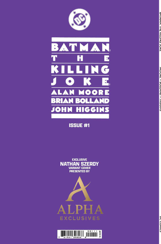 BATMAN THE KILLING JOKE #1 - NATHAN SZERDY TRADE VARIANT