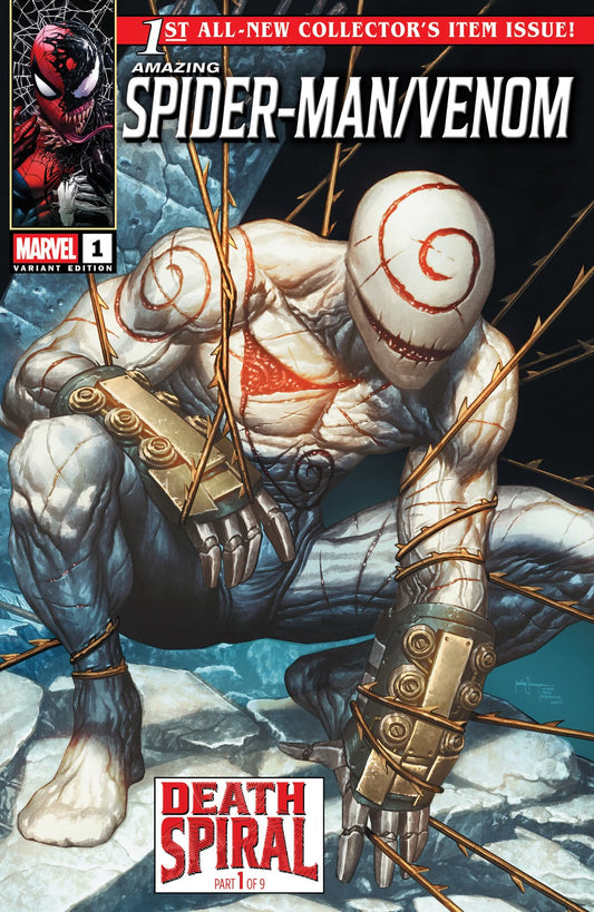 AMAZING SPIDER-MAN/VENOM DEATH SPIRAL #1 - MICO SUAYAN TRADE & VIRGIN VARIANT BUNDLE SET