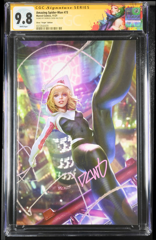 AMAZING SPIDER-MAN #73 - DERRICK CHEW VIRGIN VARIANT SIGNED CGC 9.8