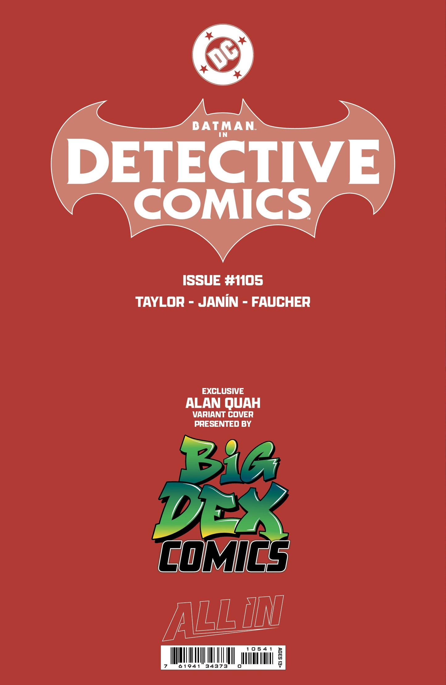 BATMAN DETECTIVE COMICS #1105 - ALAN QUAH TRADE VARIANT