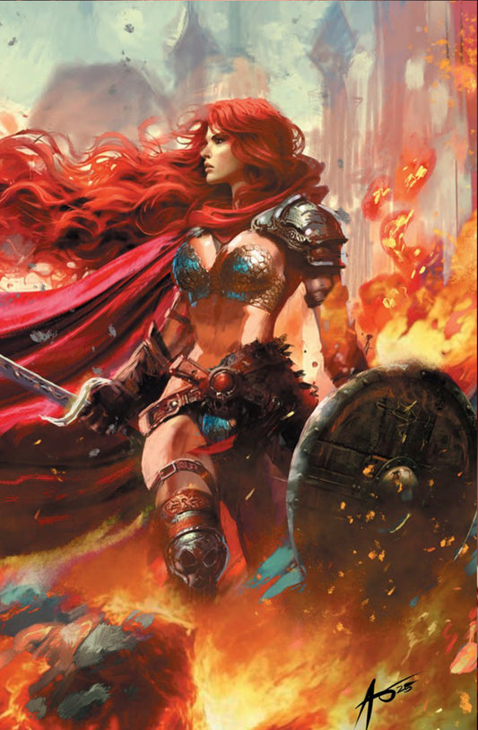 RED SONJA NOIR #1 - RUDY AO WRAPAROUND COVER A HEROESCON 2025 EXCLUSIVE +(CRYSTAL CLEAR BOARD)