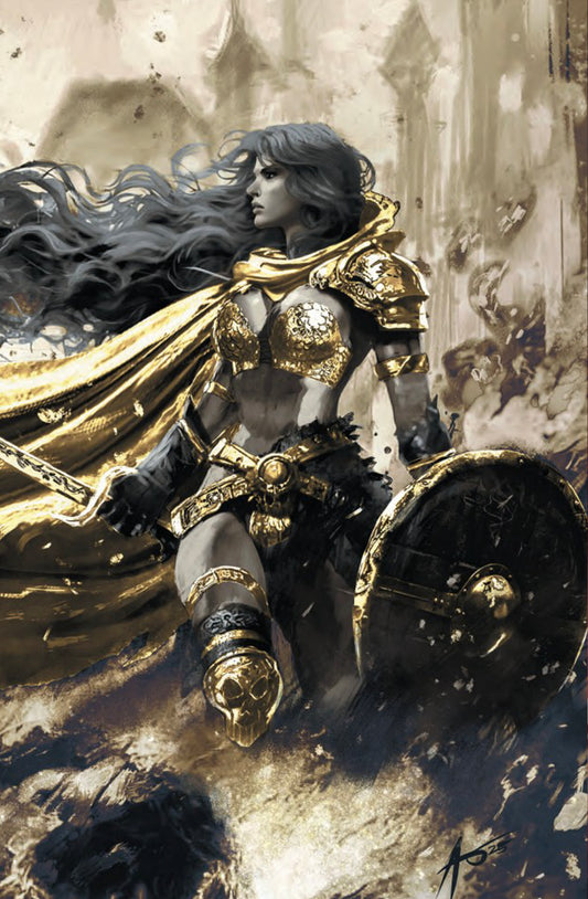RED SONJA NOIR #1 - RUDY AO WRAPAROUND COVER B HEROESCON 2025 EXCLUSIVE +(CRYSTAL CLEAR BOARD)