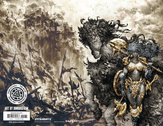 RED SONJA NOIR #1 - DONGHEE KIM WRAPAROUND COVER B HEROESCON 2025 EXCLUSIVE +(CRYSTAL CLEAR BOARD)